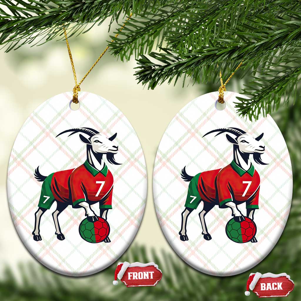 Number Seven Soccer GOAT Siuuuu Celebration Ceramic Ornament