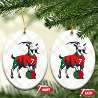 Number Seven Soccer GOAT Siuuuu Celebration Ceramic Ornament