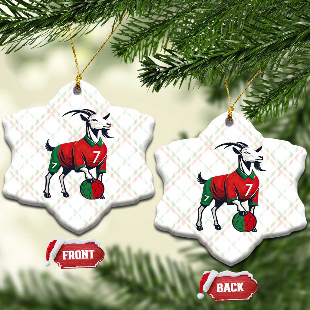 Number Seven Soccer GOAT Siuuuu Celebration Ceramic Ornament