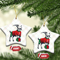 Number Seven Soccer GOAT Siuuuu Celebration Ceramic Ornament