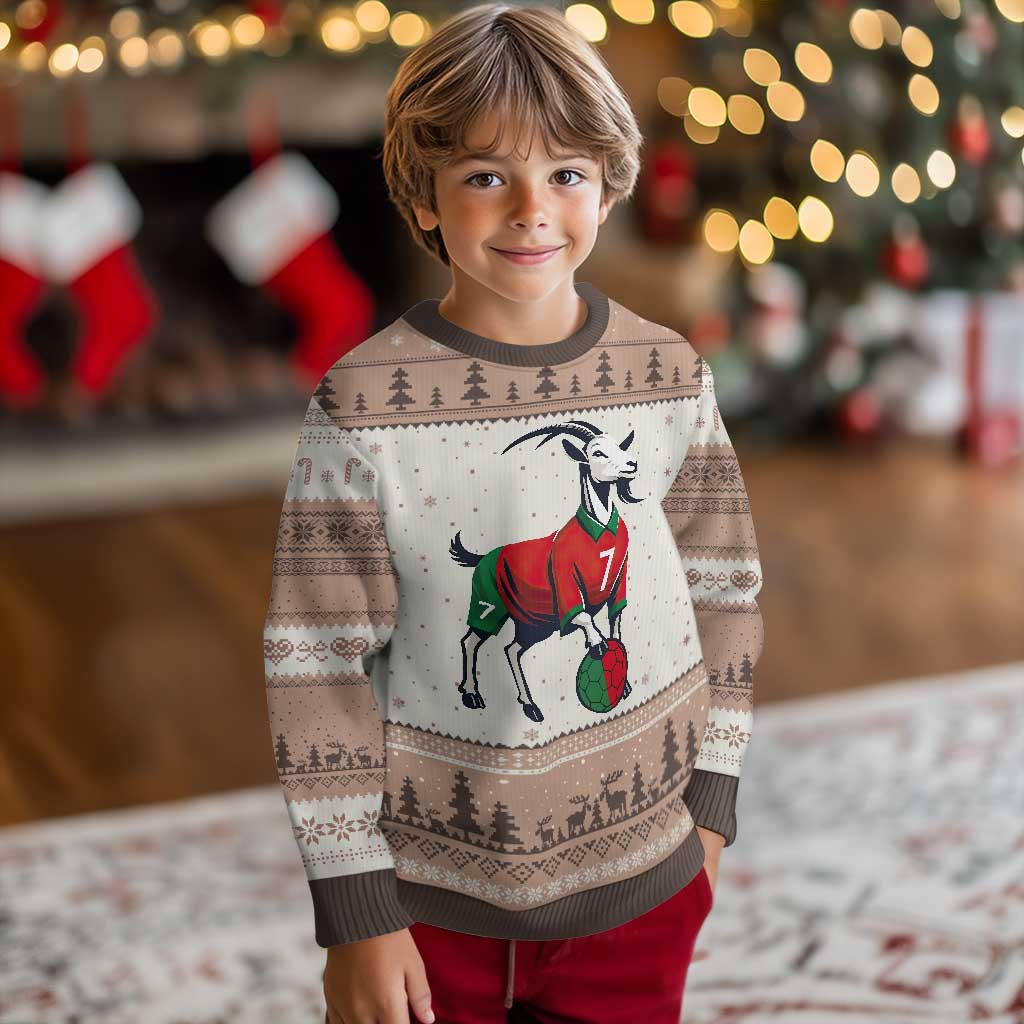 Number Seven Soccer GOAT Siuuuu Celebration Ugly Christmas Sweater