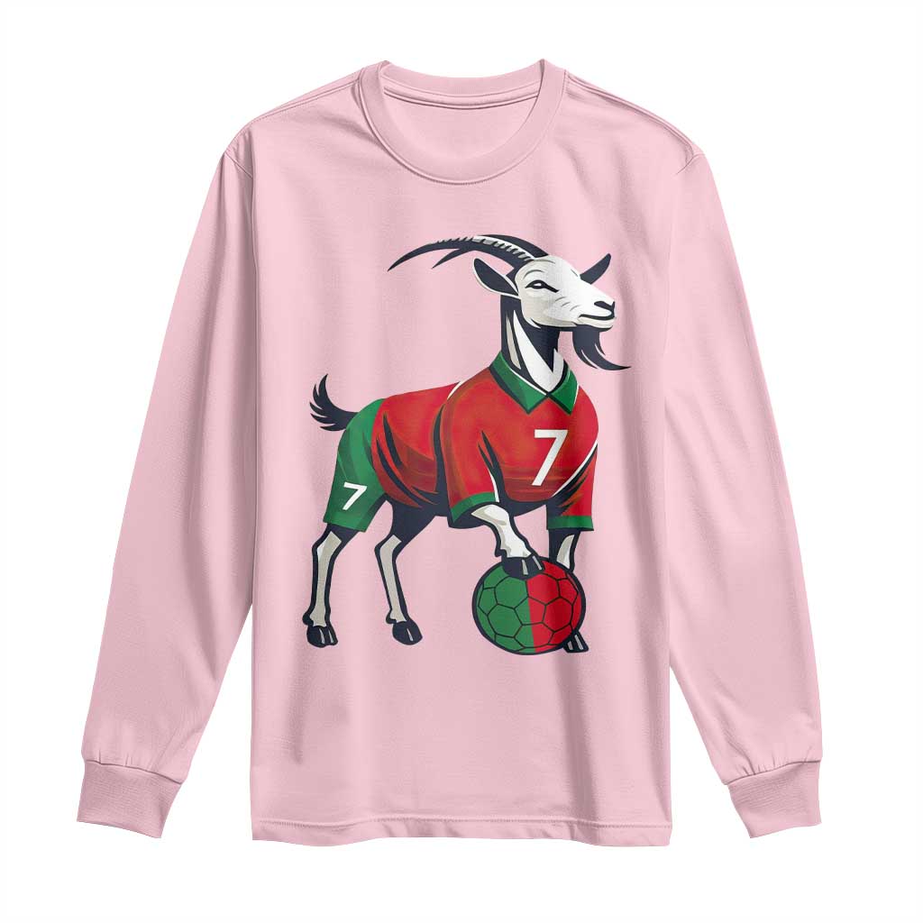 Number Seven Soccer GOAT Siuuuu Celebration Long Sleeve Shirt