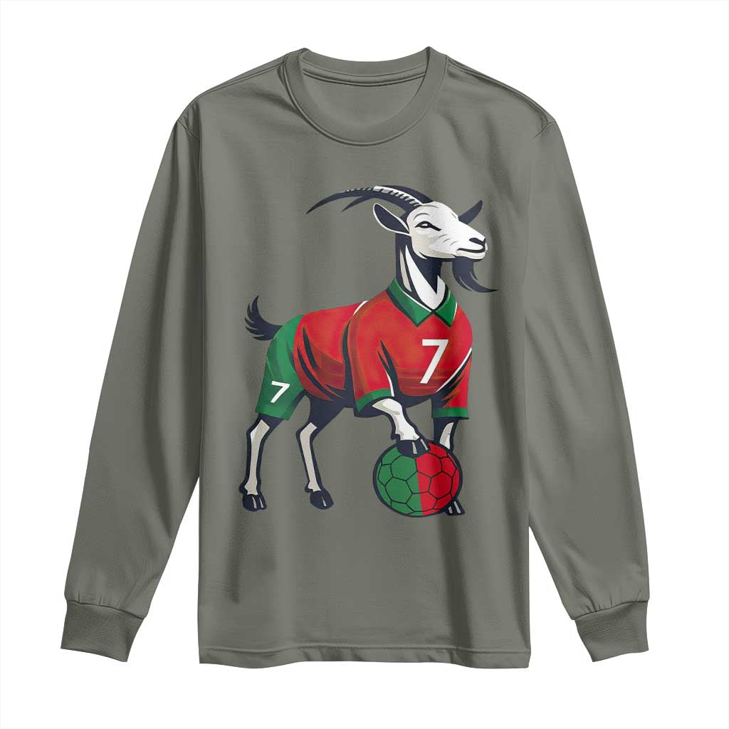 Number Seven Soccer GOAT Siuuuu Celebration Long Sleeve Shirt
