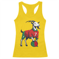 Number Seven Soccer GOAT Siuuuu Celebration Racerback Tank Top