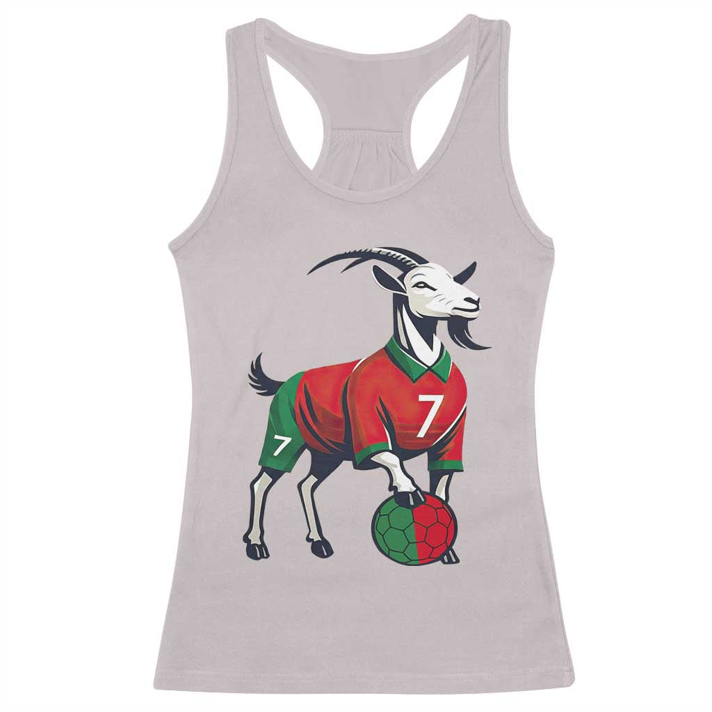 Number Seven Soccer GOAT Siuuuu Celebration Racerback Tank Top