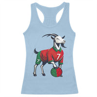 Number Seven Soccer GOAT Siuuuu Celebration Racerback Tank Top