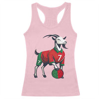 Number Seven Soccer GOAT Siuuuu Celebration Racerback Tank Top