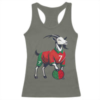 Number Seven Soccer GOAT Siuuuu Celebration Racerback Tank Top