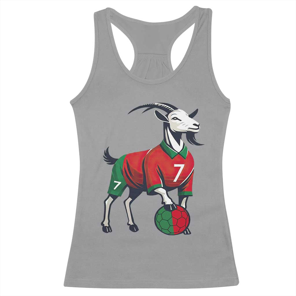 Number Seven Soccer GOAT Siuuuu Celebration Racerback Tank Top