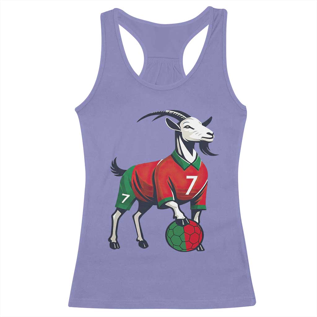Number Seven Soccer GOAT Siuuuu Celebration Racerback Tank Top