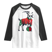 Number Seven Soccer GOAT Siuuuu Celebration Raglan Shirt