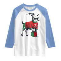 Number Seven Soccer GOAT Siuuuu Celebration Raglan Shirt