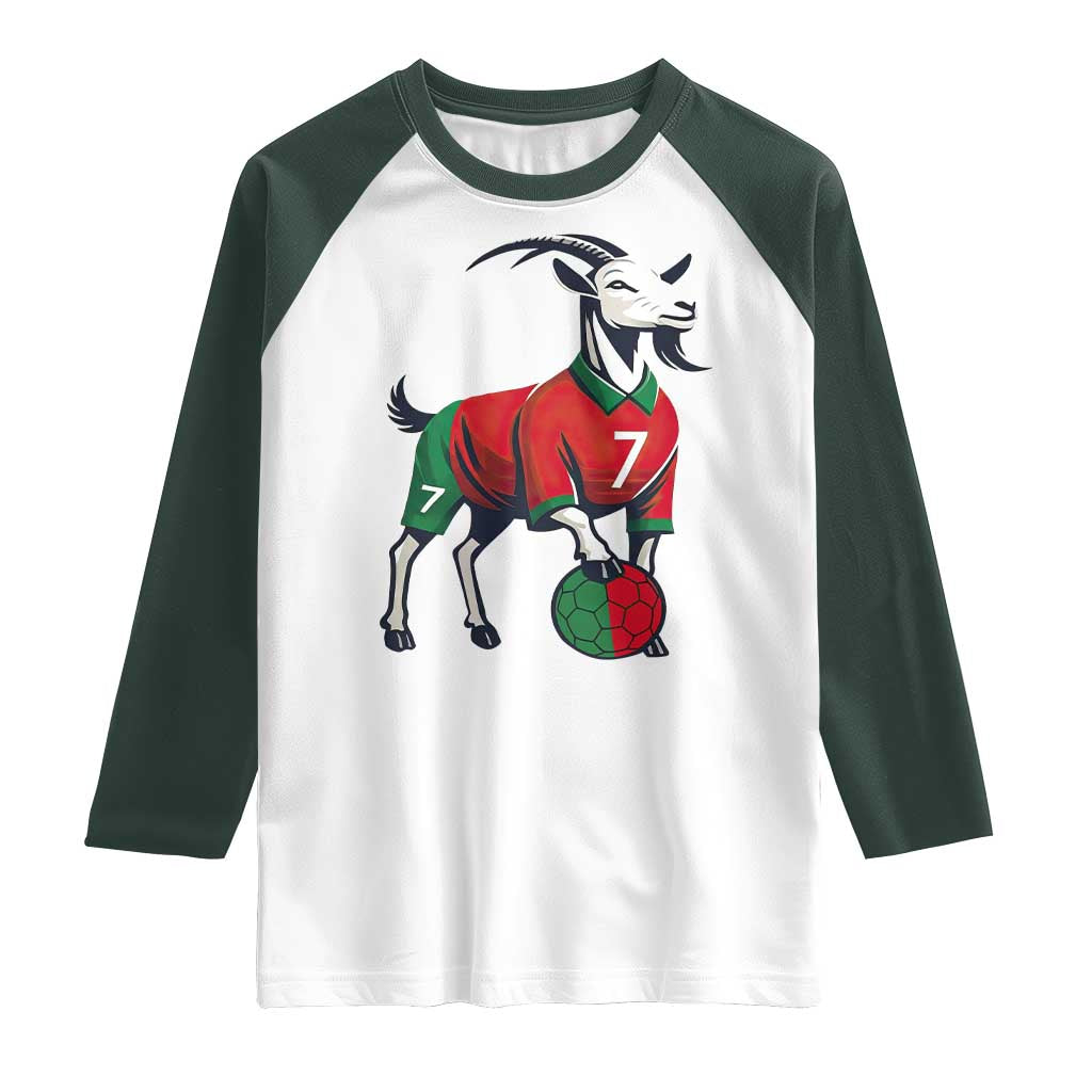Number Seven Soccer GOAT Siuuuu Celebration Raglan Shirt