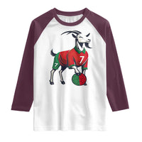 Number Seven Soccer GOAT Siuuuu Celebration Raglan Shirt