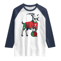 Number Seven Soccer GOAT Siuuuu Celebration Raglan Shirt