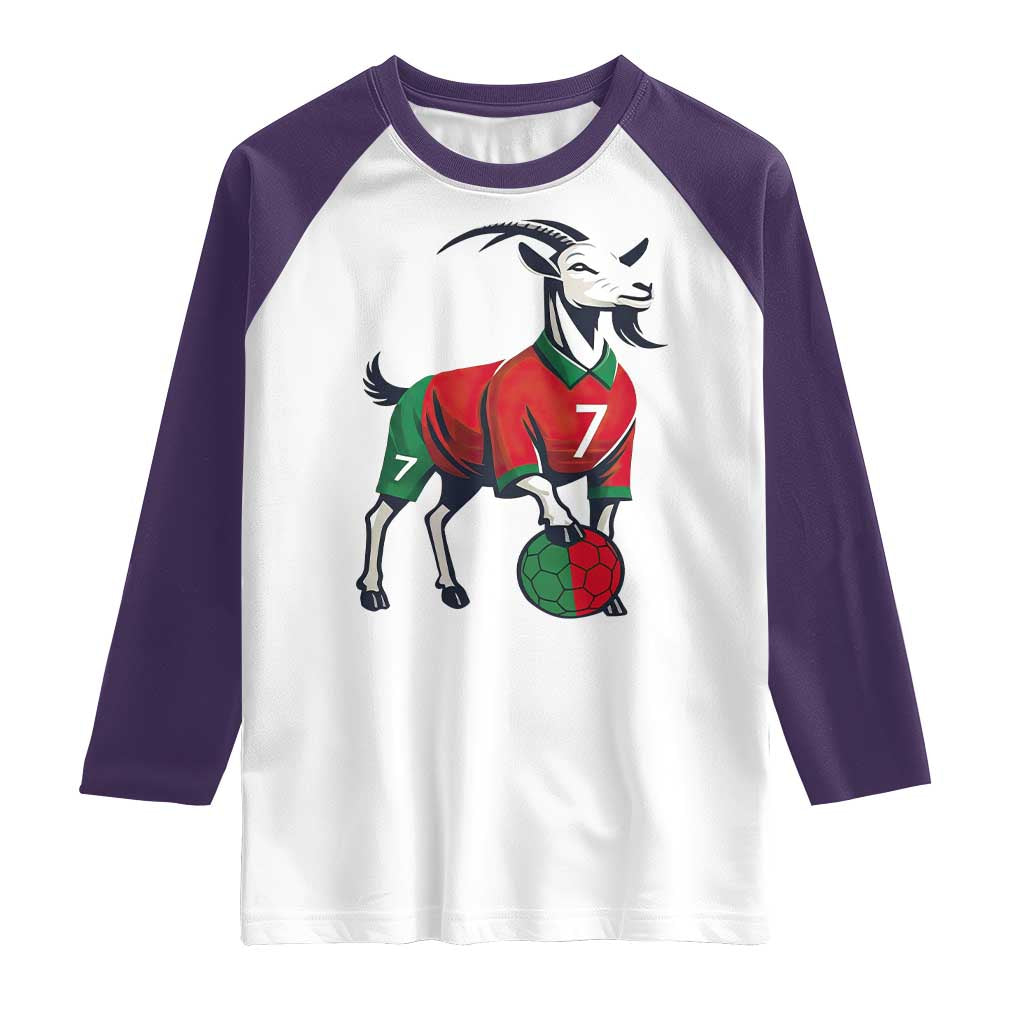 Number Seven Soccer GOAT Siuuuu Celebration Raglan Shirt