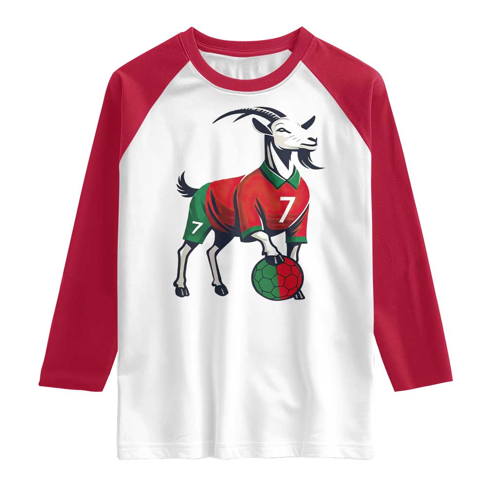 Number Seven Soccer GOAT Siuuuu Celebration Raglan Shirt