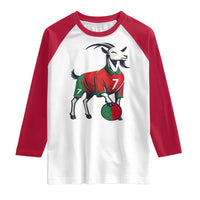 Number Seven Soccer GOAT Siuuuu Celebration Raglan Shirt