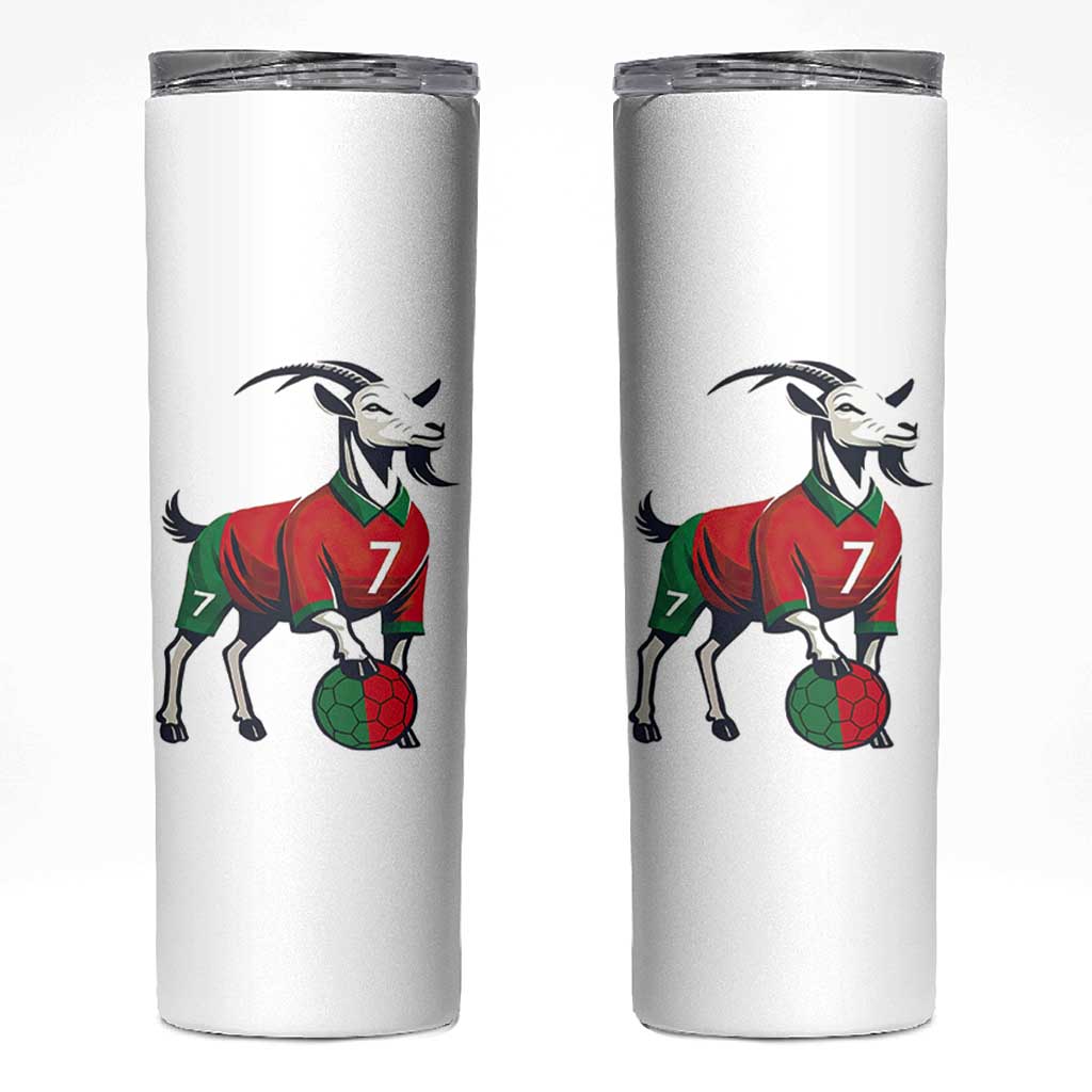 Number Seven Soccer GOAT Siuuuu Celebration Skinny Tumbler
