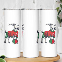 Number Seven Soccer GOAT Siuuuu Celebration Skinny Tumbler