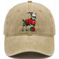 Number Seven Soccer GOAT Siuuuu Celebration Washed Cotton Baseball Cap