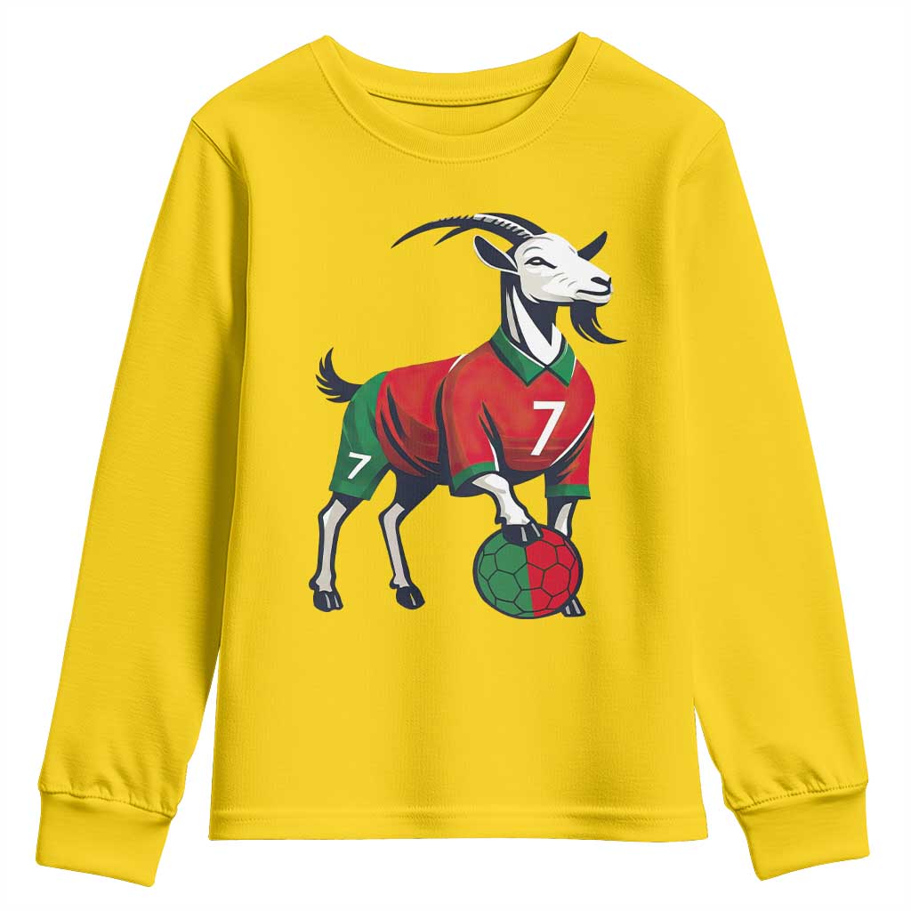 Number Seven Soccer GOAT Siuuuu Celebration Youth Sweatshirt