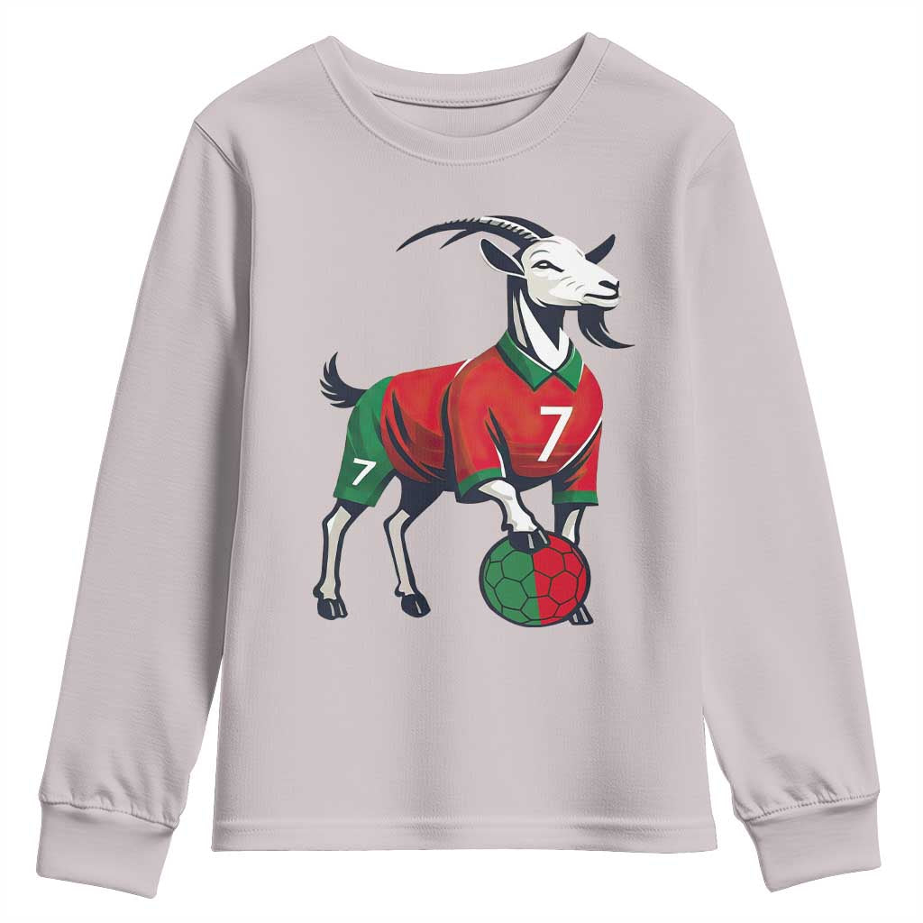 Number Seven Soccer GOAT Siuuuu Celebration Youth Sweatshirt
