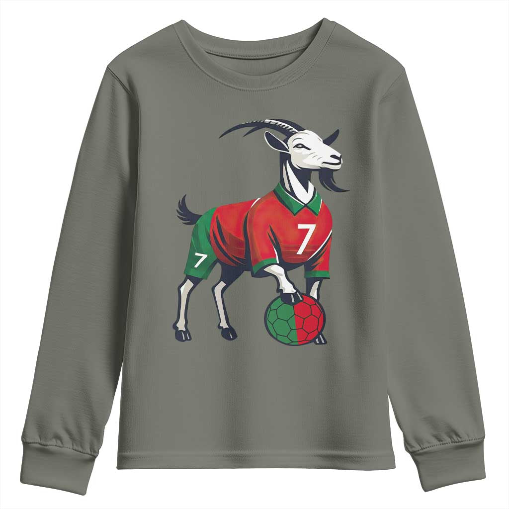 Number Seven Soccer GOAT Siuuuu Celebration Youth Sweatshirt