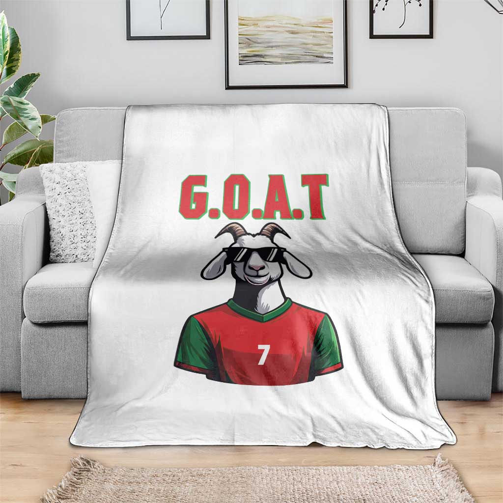 Siuuuu Goat Soccer Celebration Throw Blanket Gift For Fans