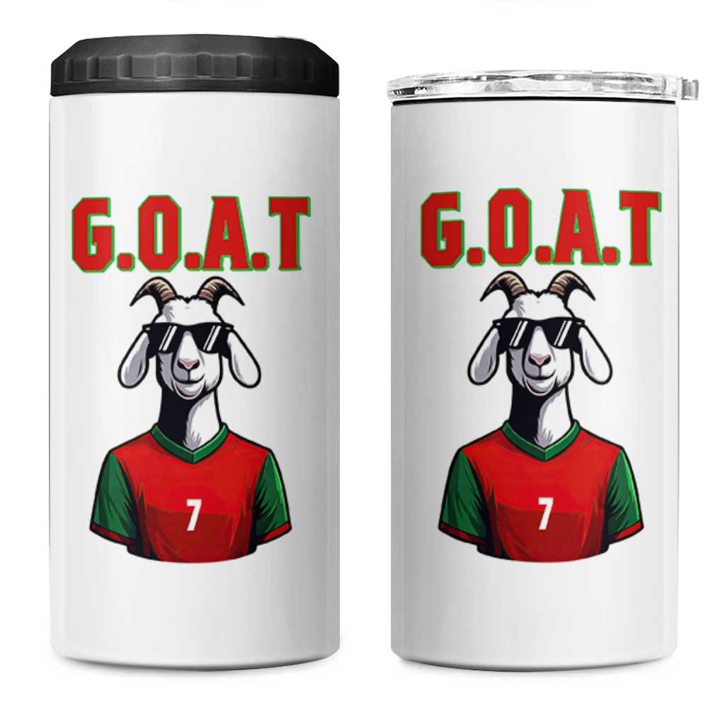 Siuuuu Goat Soccer Celebration 4 in 1 Can Cooler Tumbler Gift For Fans