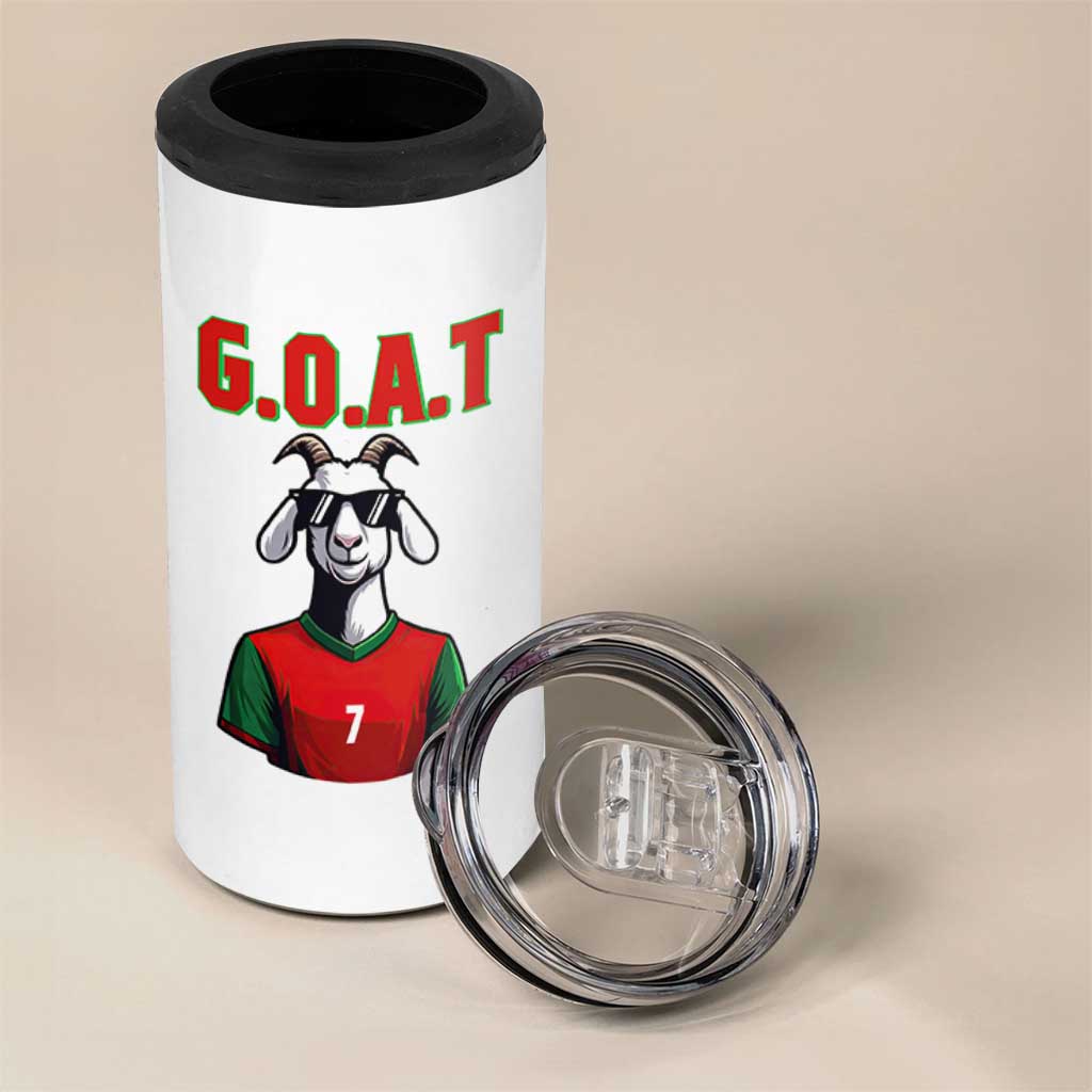 Siuuuu Goat Soccer Celebration 4 in 1 Can Cooler Tumbler Gift For Fans