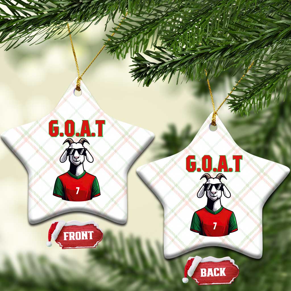 Siuuuu Goat Soccer Celebration Ceramic Ornament Gift For Fans