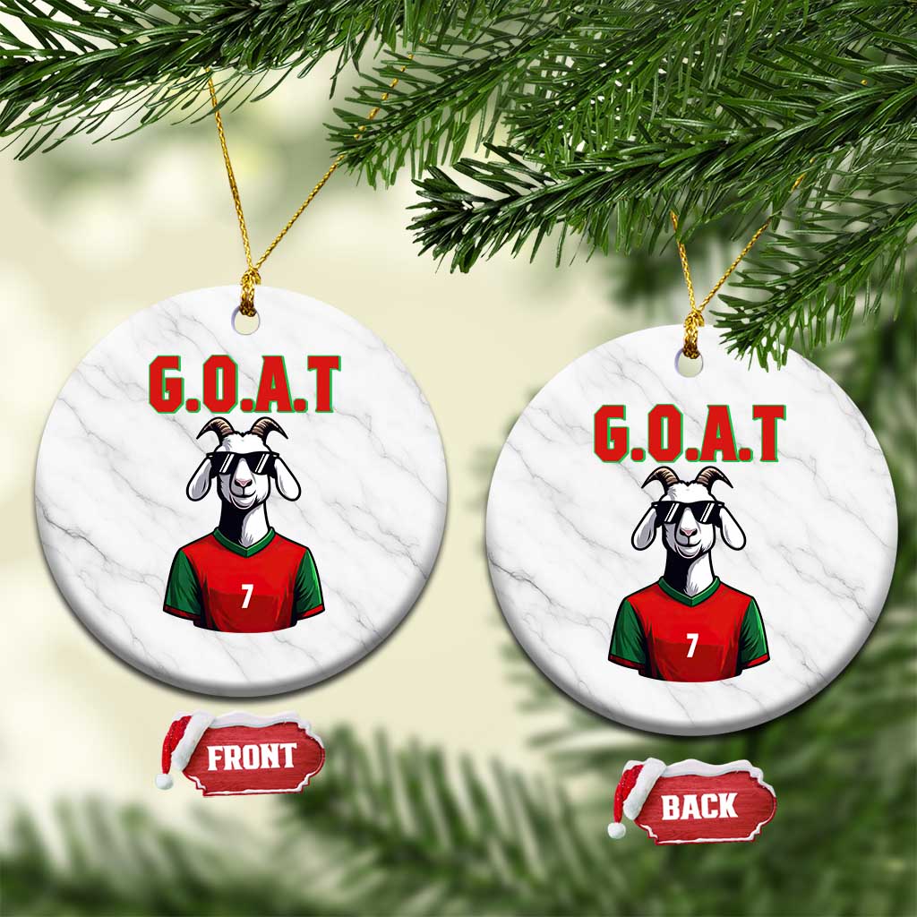 Siuuuu Goat Soccer Celebration Ceramic Ornament Gift For Fans