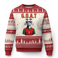 Siuuuu Goat Soccer Celebration Ugly Christmas Sweater Gift For Fans