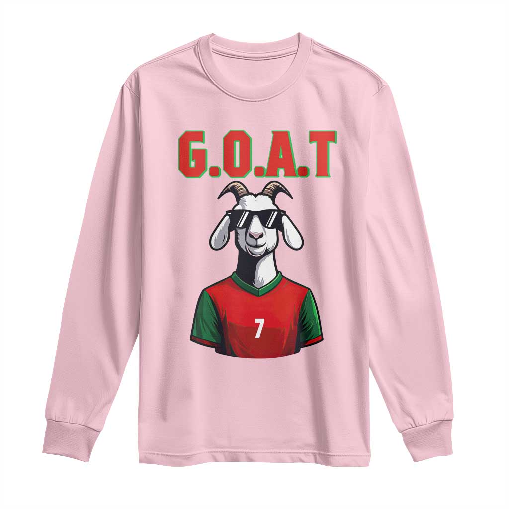 Siuuuu Goat Soccer Celebration Long Sleeve Shirt Gift For Fans