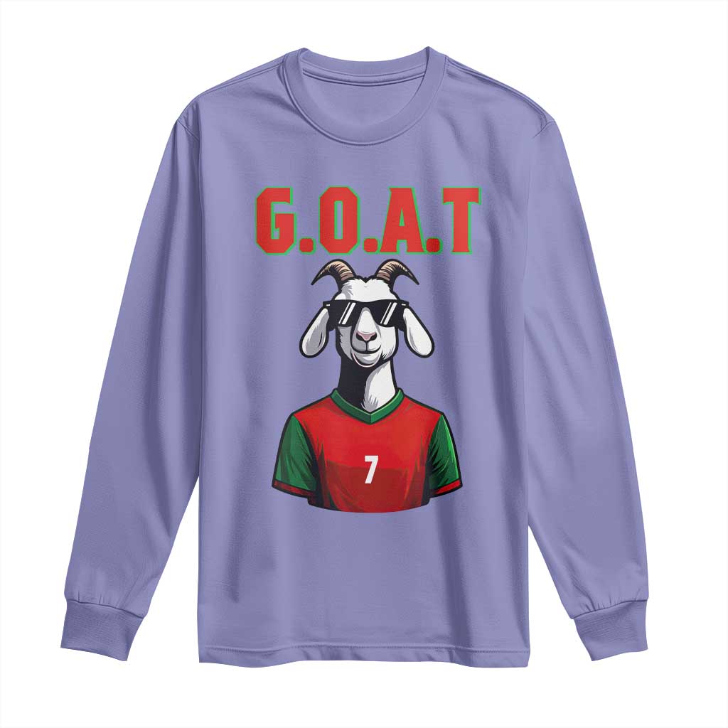 Siuuuu Goat Soccer Celebration Long Sleeve Shirt Gift For Fans
