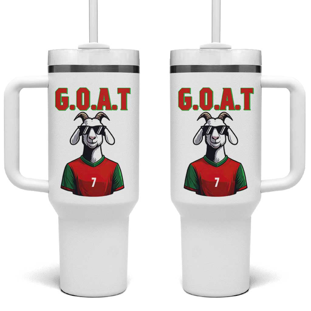 Siuuuu Goat Soccer Celebration Tumbler With Handle Gift For Fans