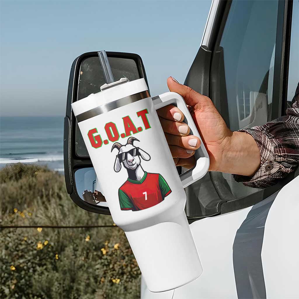 Siuuuu Goat Soccer Celebration Tumbler With Handle Gift For Fans