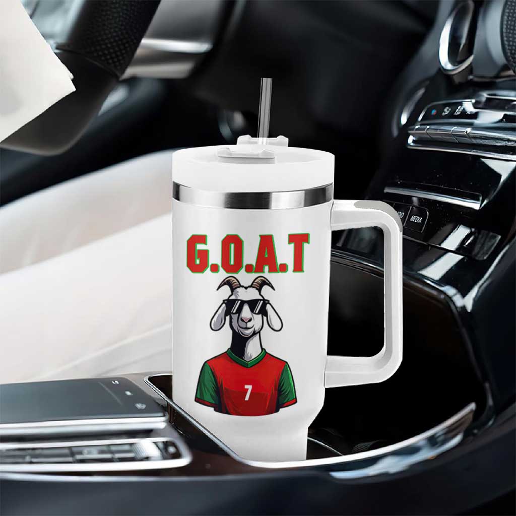 Siuuuu Goat Soccer Celebration Tumbler With Handle Gift For Fans