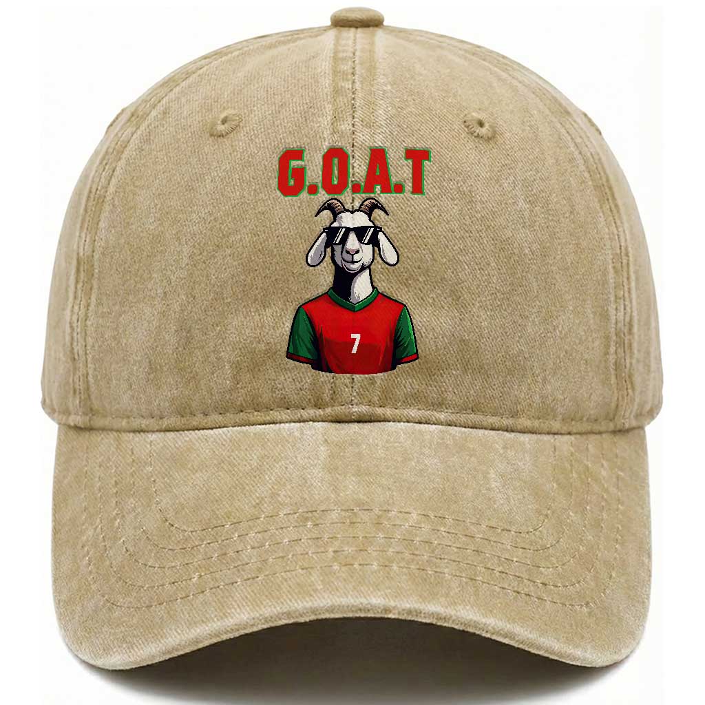 Siuuuu Goat Soccer Celebration Washed Cotton Baseball Cap Gift For Fans
