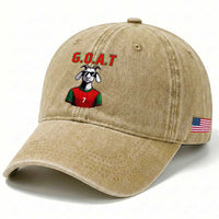 Siuuuu Goat Soccer Celebration Washed Cotton Baseball Cap Gift For Fans