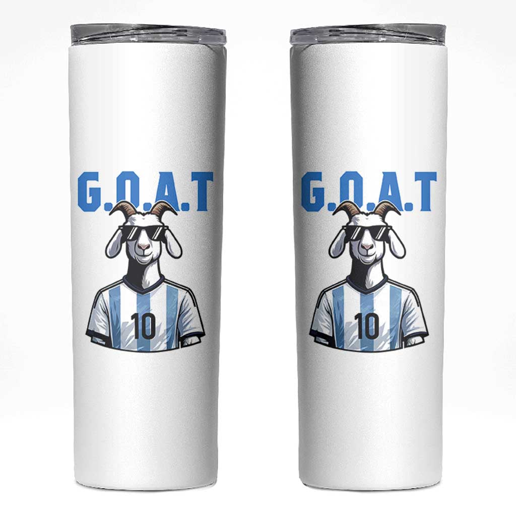 The Goat Of Soccer Number Ten Skinny Tumbler Gift For Fans