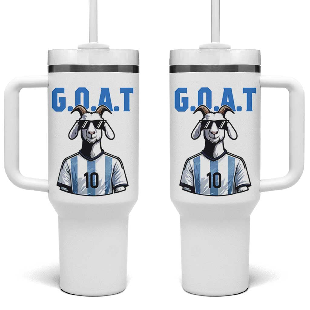 The Goat Of Soccer Number Ten Tumbler With Handle Gift For Fans