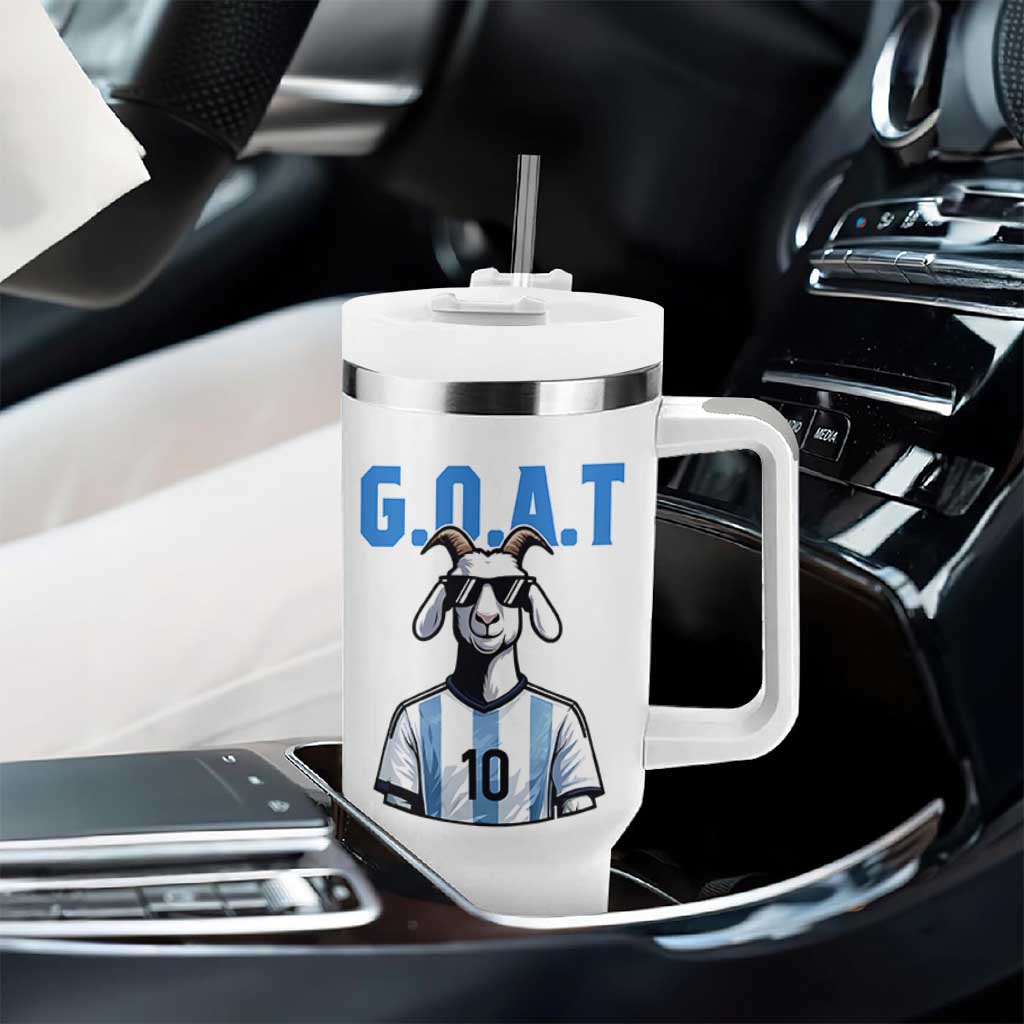 The Goat Of Soccer Number Ten Tumbler With Handle Gift For Fans