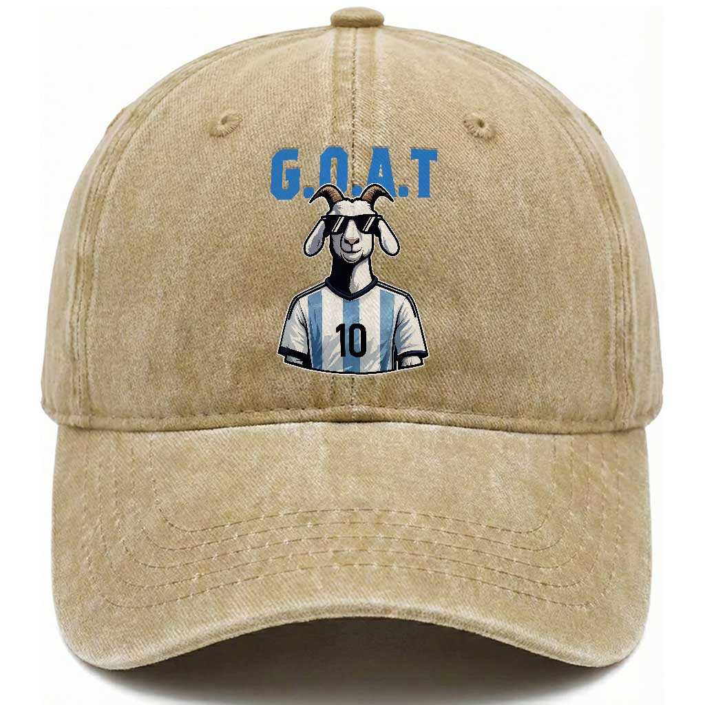 The Goat Of Soccer Number Ten Washed Cotton Baseball Cap Gift For Fans