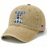 The Goat Of Soccer Number Ten Washed Cotton Baseball Cap Gift For Fans