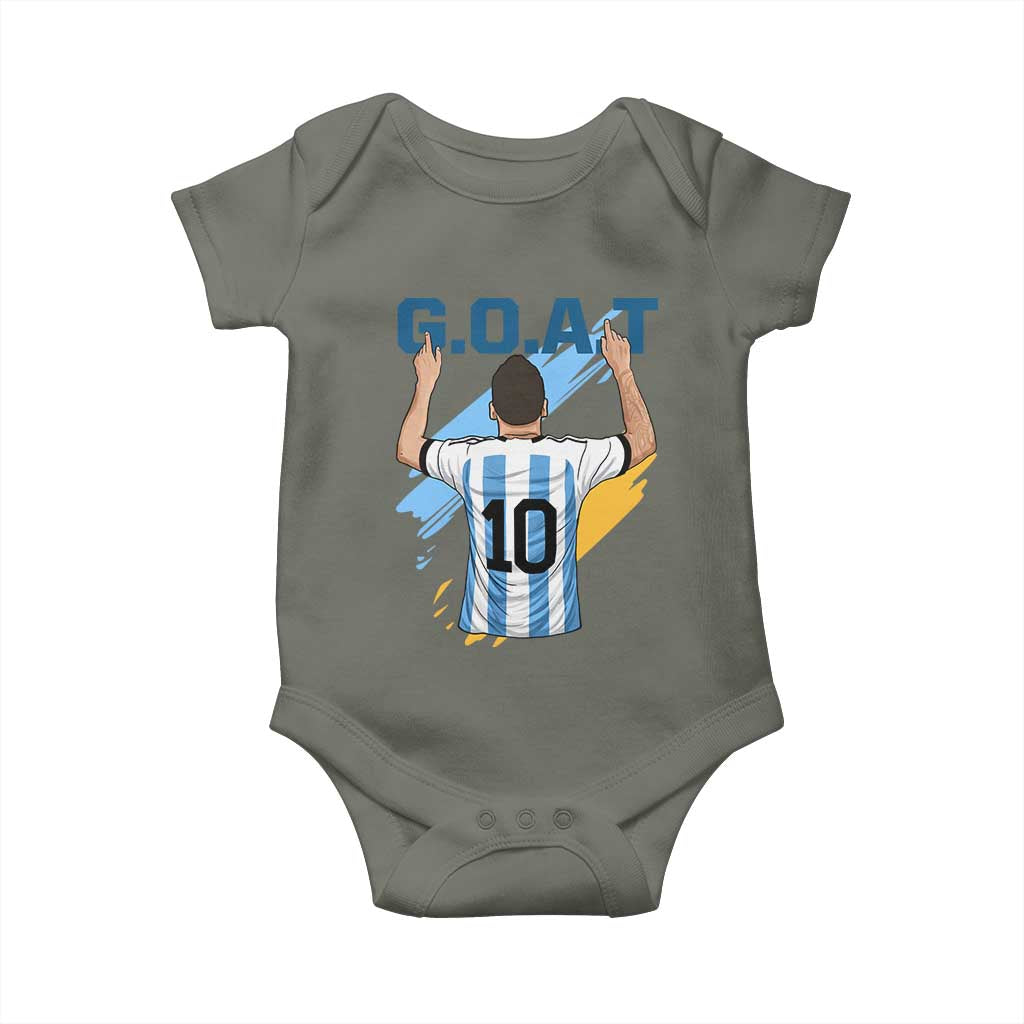Legendary Number 10 Baby Onesie Goat Of Soccer Gift For Fans