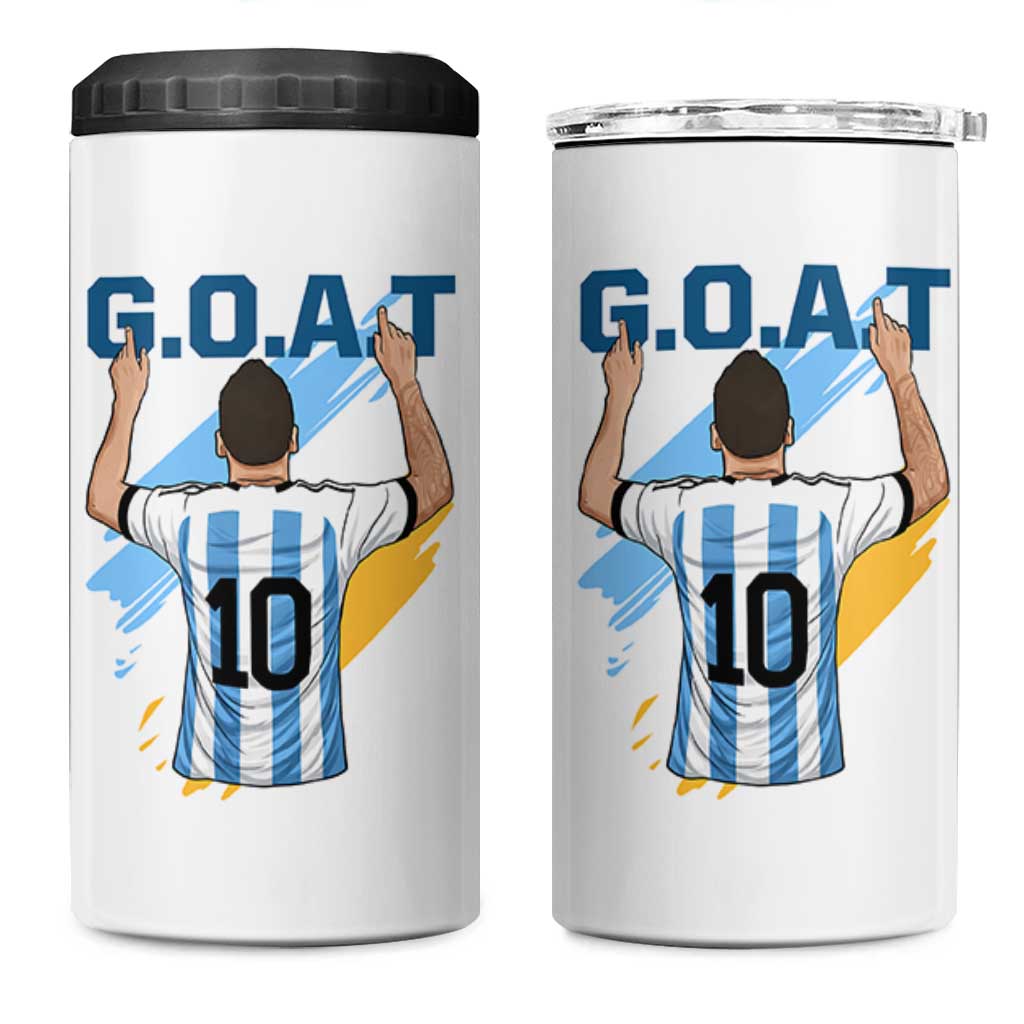 Legendary Number 10 4 in 1 Can Cooler Tumbler Goat Of Soccer Gift For Fans
