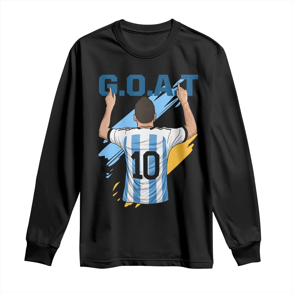 Legendary Number 10 Long Sleeve Shirt Goat Of Soccer Gift For Fans