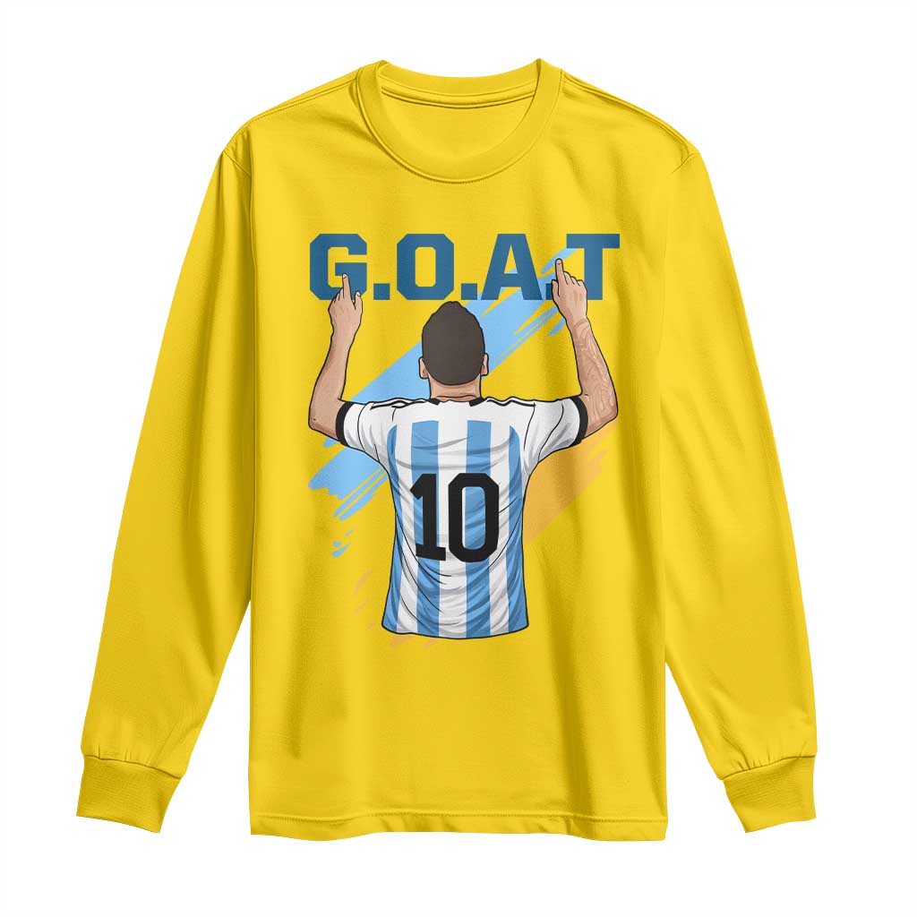 Legendary Number 10 Long Sleeve Shirt Goat Of Soccer Gift For Fans